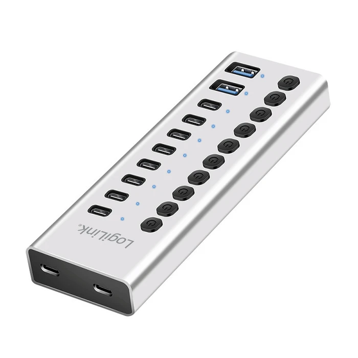 LogiLink Hub 10 Θύρων USB 3.2 με σύνδεση USB-C Ασήμι