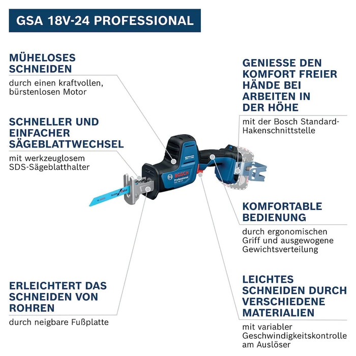Bosch Αλυσοπρίονα Bosch GSA 18V-24 Akku-Säbelsäge