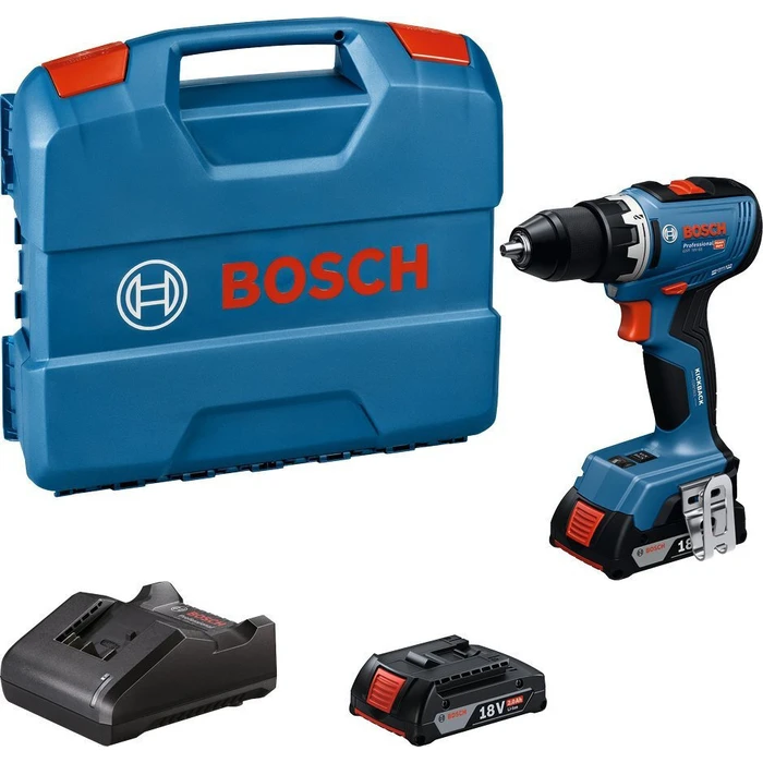 Bosch GSR 18V-65 Δραπανοκατσάβιδο Μπαταρίας Brushless 18V 2x2.0Ah + GAL18V-20 L-Case
