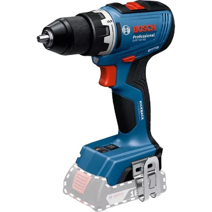 Bosch GSR 18V-65 Professional solo - Επαγγελματικό ασύρματο δραπανοκατσαβίδο 18V (solo, χωρίς μπαταρία και φορτιστή), μπλε