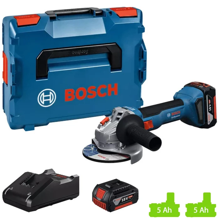 Bosch GWS 18V-8 Professional - Ασύρματος Γωνιακός Τροχός 18V (2x 5,0Ah, σε L‑BOXX)