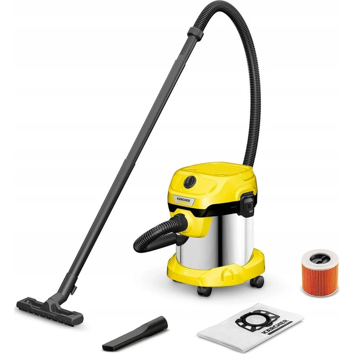Ηλεκτρική Σκούπα Karcher 1.628-054.0 — Drum 15L, 1000W, Μαύρο/Κίτρινο