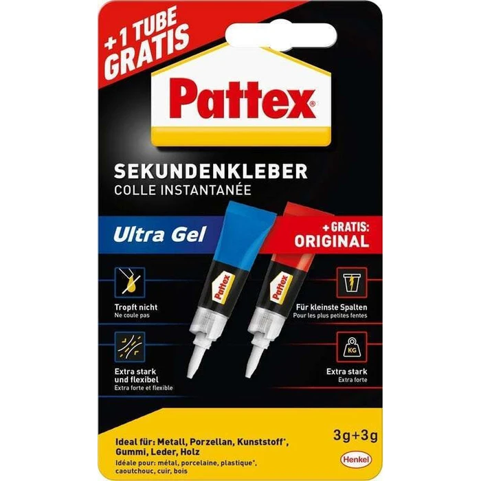 Pattex Sekundenkleber Ultragel 3g + Flüssig 3g (free)