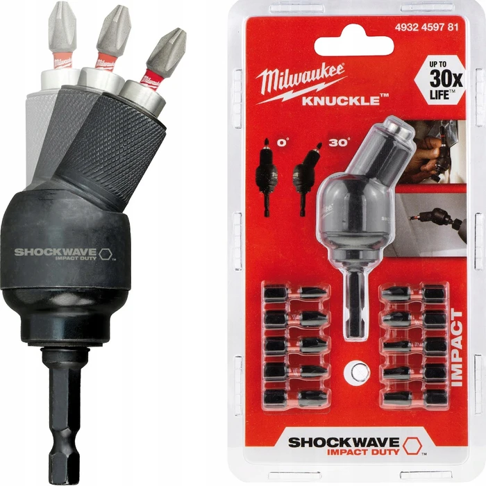Milwaukee Knuckle Γωνιακό Τσοκ Εξάγωνο 1/4" με 10 Μύτες