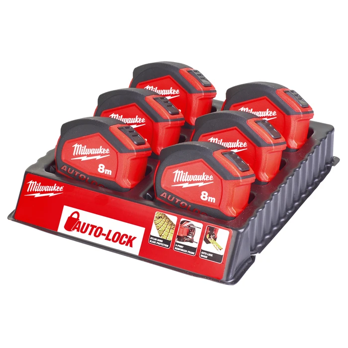 Milwaukee Autolock Tape Measure with Autolock 25mm x 8m (4932464664)