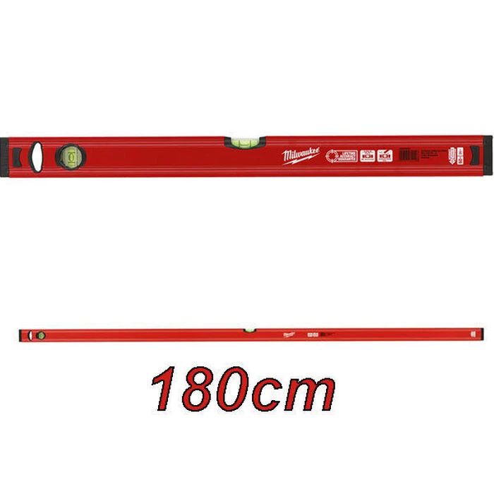 Milwaukee Slim Magnetic Aluminum Spirit Level 180 cm with 2 Vials