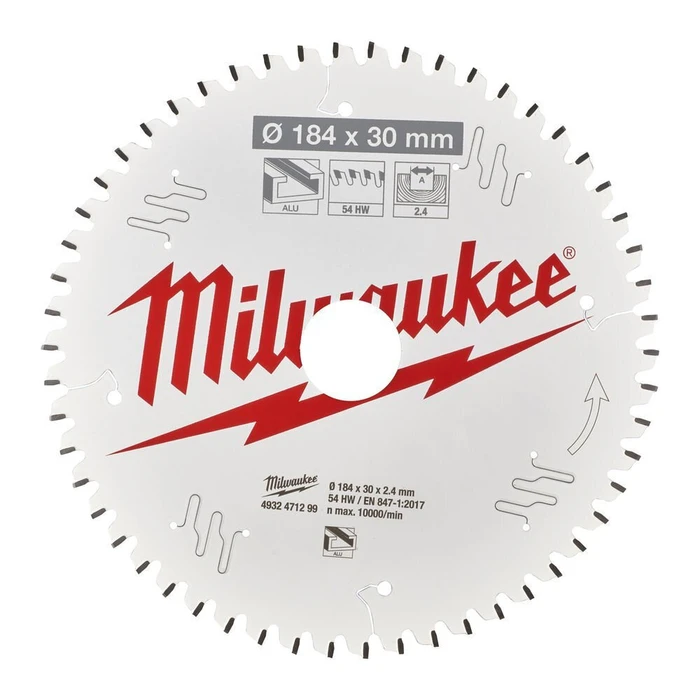 Milwaukee Δίσκος Κοπής Αλουμινίου 184mm 54 Δόντια (4932471299)