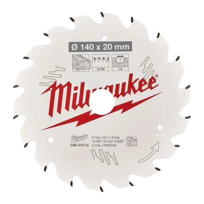 Milwaukee Csb P W Δίσκος Κοπής Ξύλου 140mm 18 Δόντια