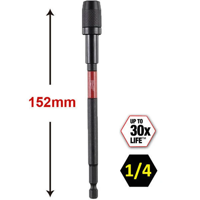 Milwaukee HEX Adapter with 1/4" Bit Output, 152mm (4932471824)