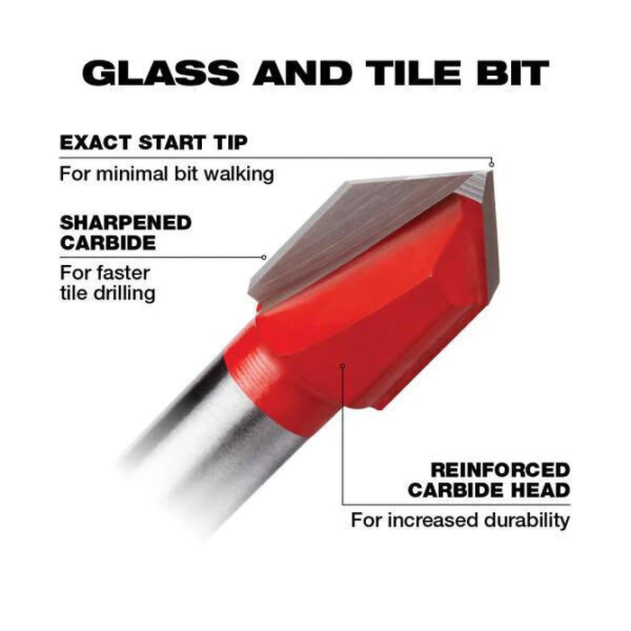Milwaukee Carbide Drill Bit 6x60mm for Glass, Tiles and Building Materials (4932471958)