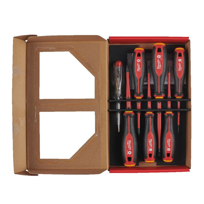 Milwaukee 7-Piece VDE 1000V Electrician Magnetic Screwdriver Set with 7 Interchangeable Bits (4932478739)