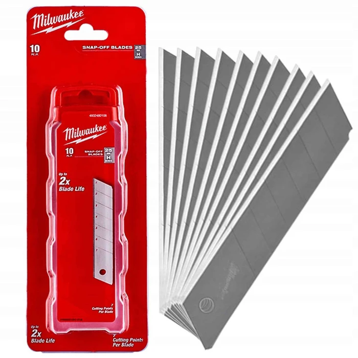 Milwaukee 4932480108 L Series Utility Knife Blades 25mm - 10 pcs