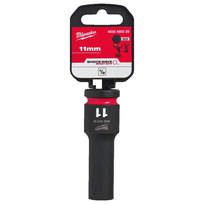 Milwaukee Shockwave Long Hex Impact Socket 1/2" Drive 11 mm (4932480329)