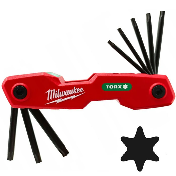 Milwaukee Folding Torx Key Tool (T9–T40) - Model 4932480979