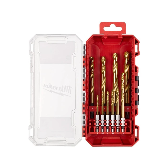 Milwaukee Shockwave 10-Piece Titanium Drill Bit Set with 1/4" Hex Shank for Metal (4932493865)