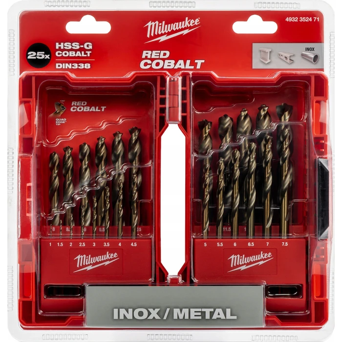 Milwaukee 25pc Cobalt Drill Bit Set with SDS Plus Shank for Metal, Model 4932493868