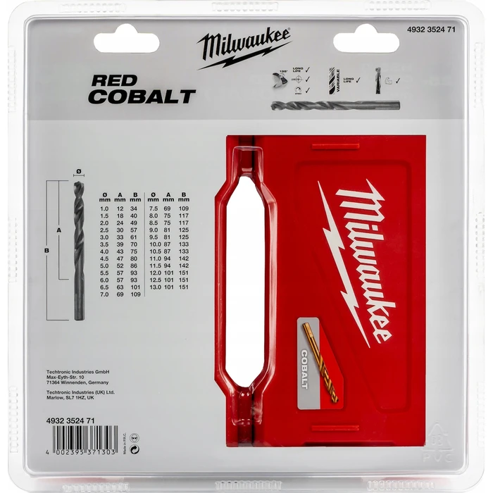 Milwaukee 25pc Cobalt Drill Bit Set with SDS Plus Shank for Metal, Model 4932493868