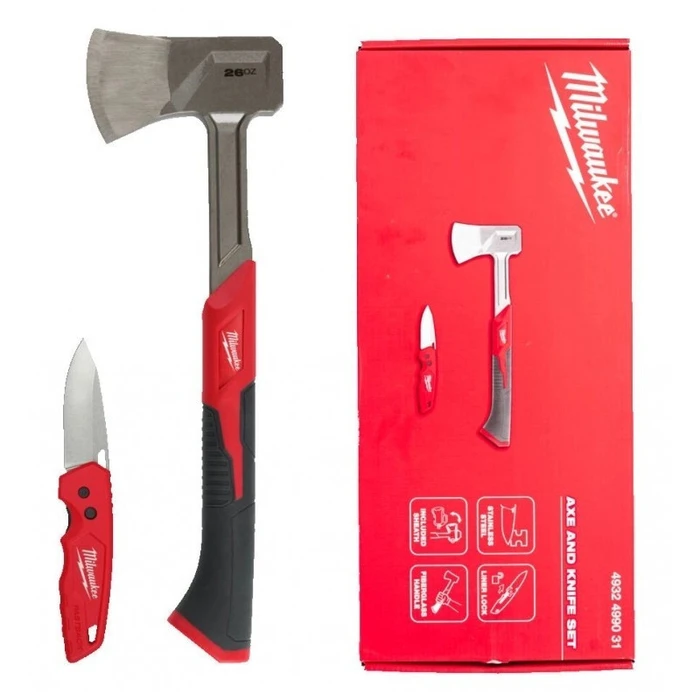 Σετ Τσεκούρι 40 cm + Αναδιπλούμενο Μαχαίρι Fastback Milwaukee