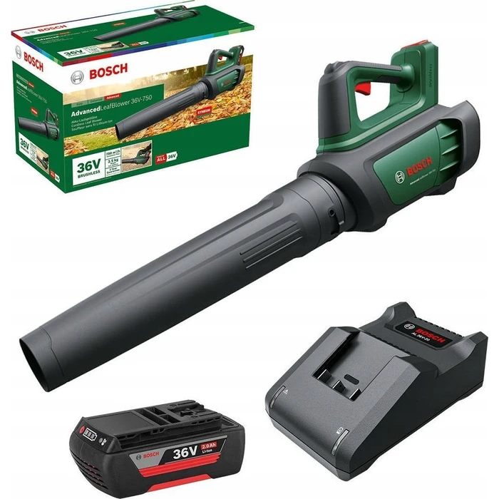 Bosch AdvancedLeafBlower 36V-750 Φυσητήρας Μπαταρίας (πράσινο/μαύρο, Li‑Ion 2,0Ah, POWER FOR ALL)
