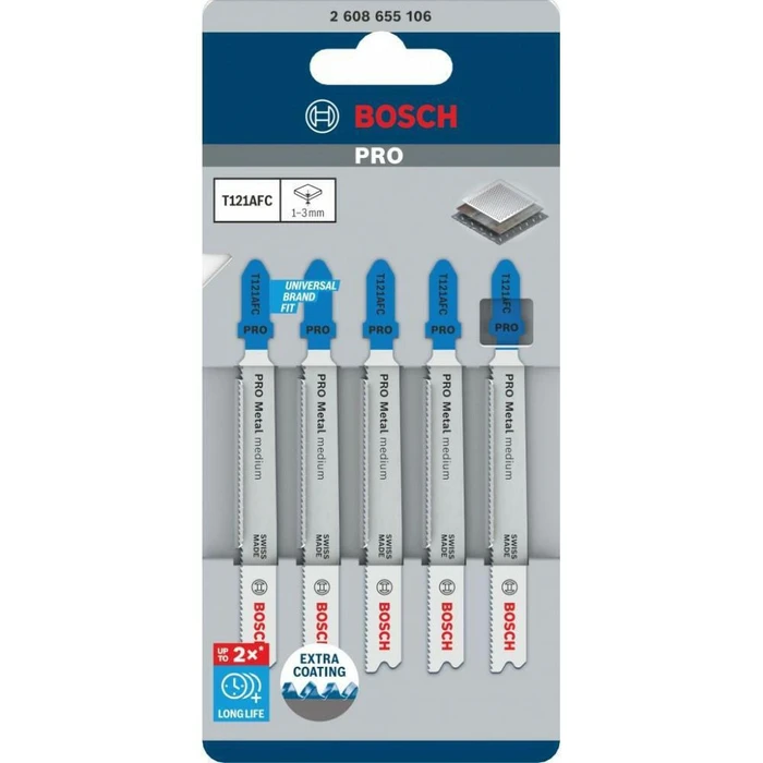 Bosch T-shank λεπίδα κοπής μετάλλου T121AFC 92 mm — 5 τεμ.