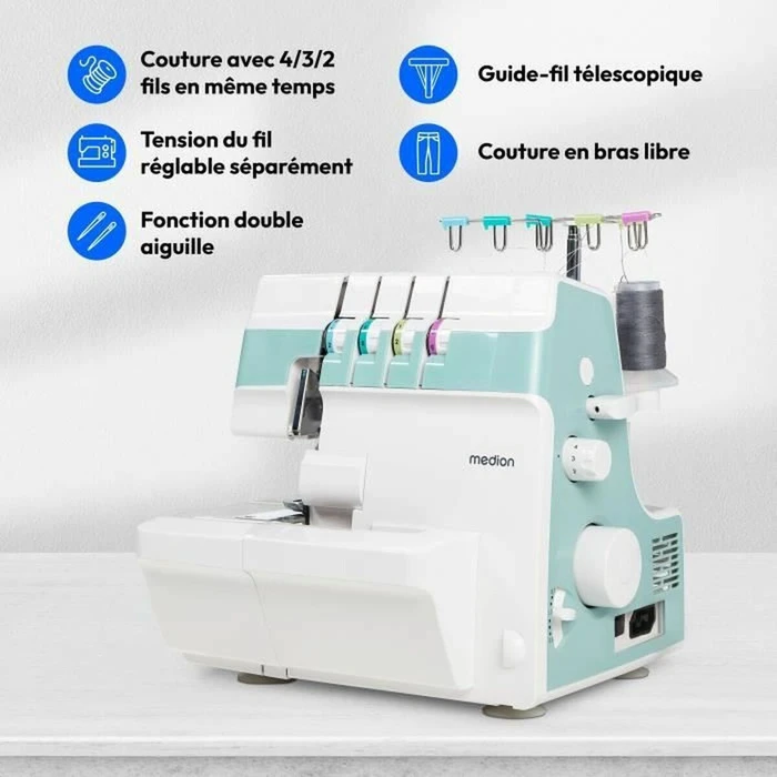 Medion LIFE MD19169 Overlock ραπτομηχανή SO90 τιρκουάζ