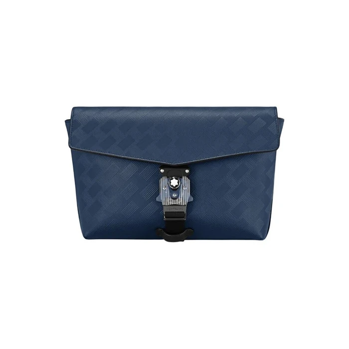 MontBlanc Unisex Leather Shoulder / Crossbody Bag Blue MB198373 (31x6x17 cm)