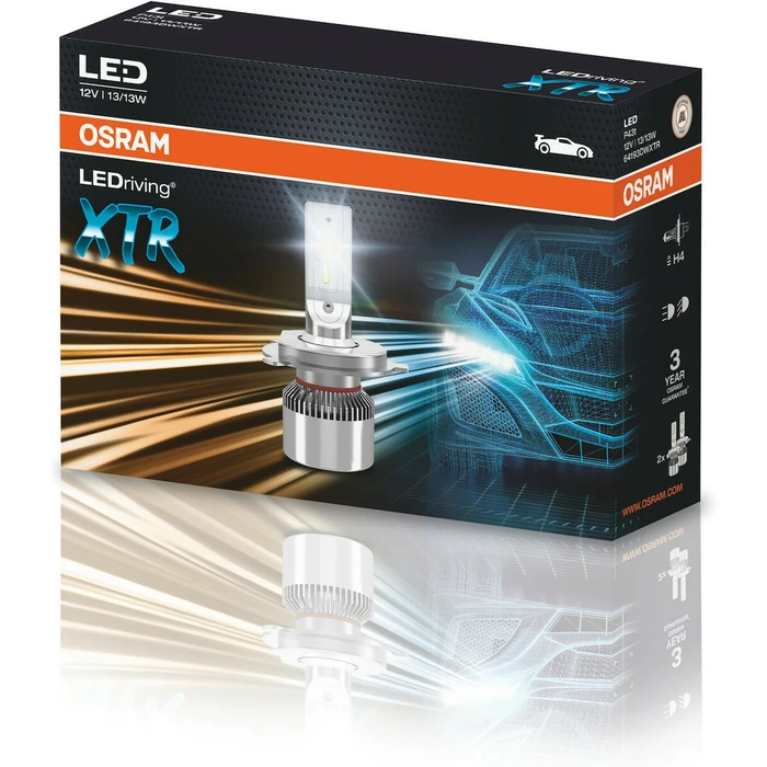 Osram Λάμπες Αυτοκινήτου H4 LED 6000K Ψυχρό Λευκό 12V 18W 2τμχ 64193DWXTR