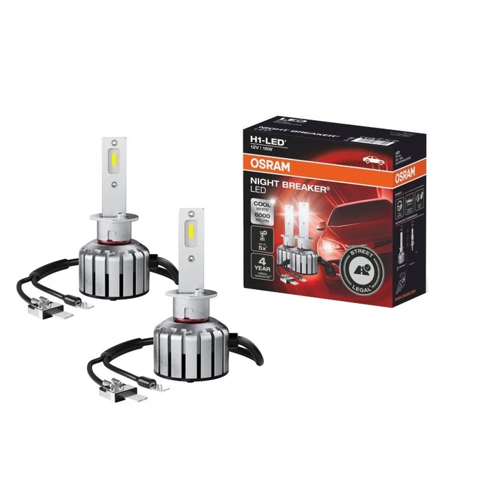 Osram Λάμπες Αυτοκινήτου Night Breaker H1 LED 6000K Ψυχρό Λευκό 12V 16W 2τμχ 64150DWNB-2HFB