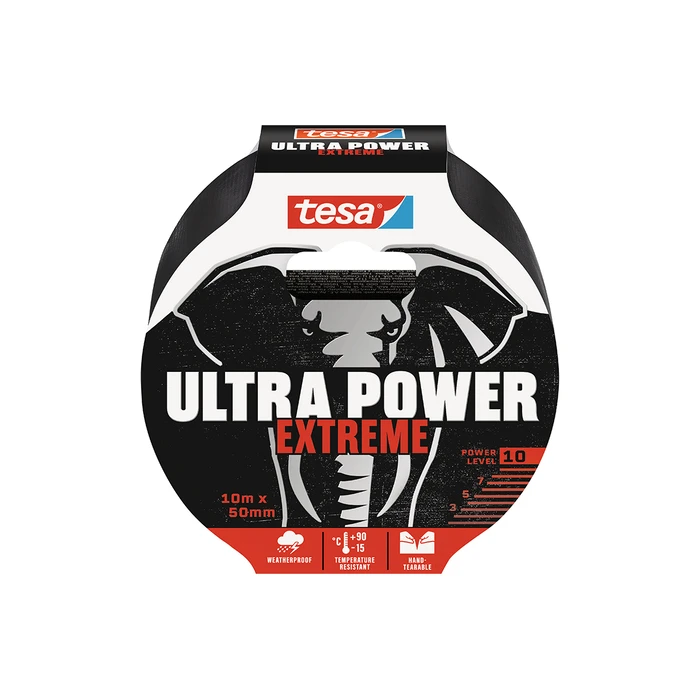 Tesa Ultra Power Extreme Self-Adhesive Repair Tape Black 10 m x 50 mm
