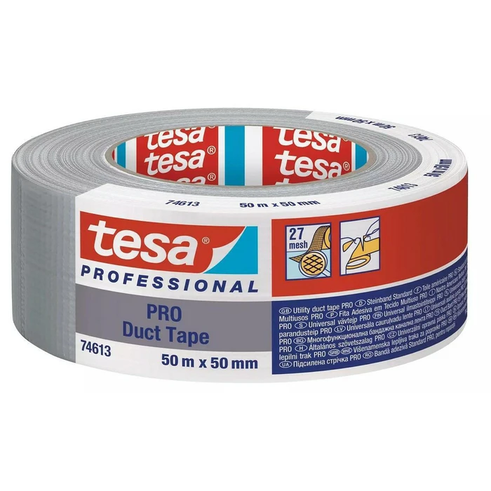 Tesa Repair Adhesive Tape - Grey, 50 m x 50 mm