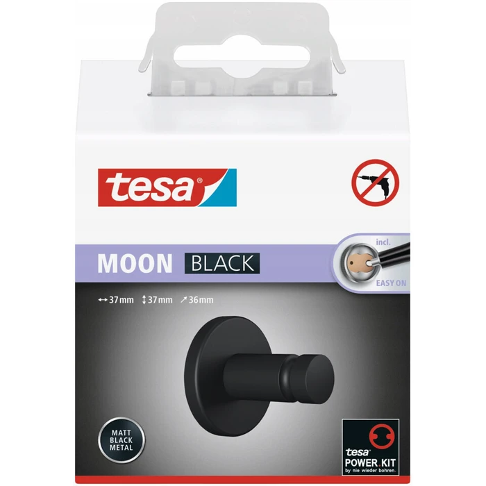 tesa MOON Γάντζος / Κρεμάστρα Πετσέτας μαύρο ματ