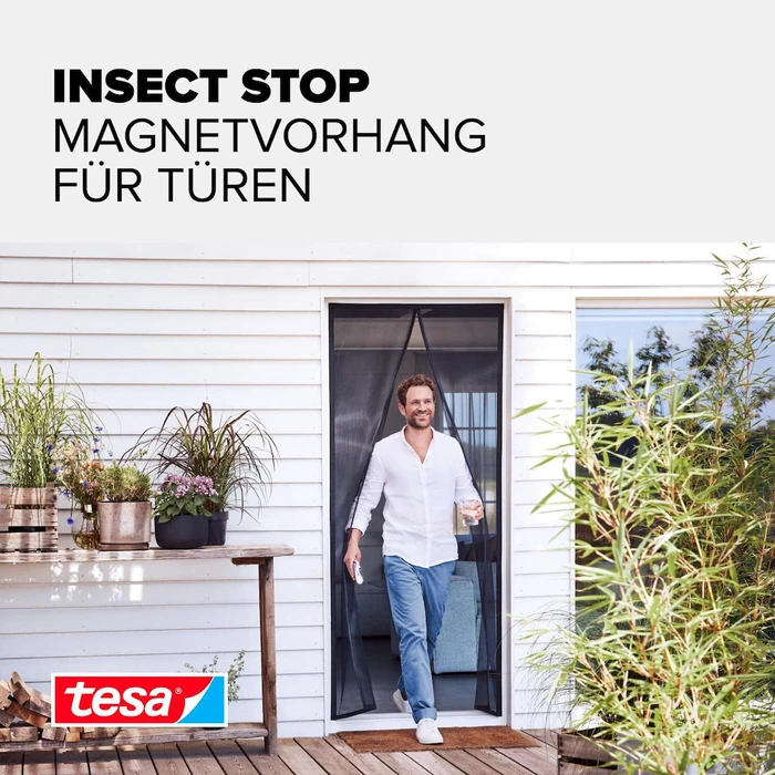 Προστασία από έντομα / γύρη / ήλιο Tesa INSECT STOP Magnetic Door Fly Screen 1,0x2,20m Athra.55394