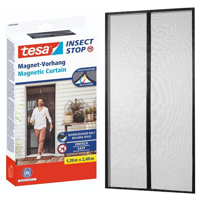 tesa Insect Stop Magnetic Curtain για πόρτα XL 1,2x2,4m ανθρακί