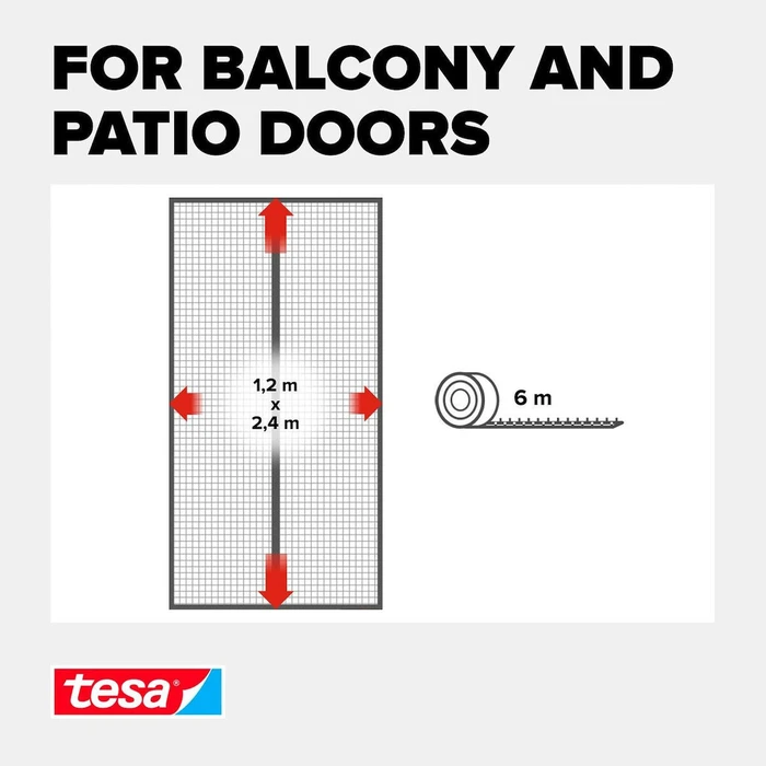 tesa Insect Stop Magnetic Curtain για πόρτα XL 1,2x2,4m ανθρακί
