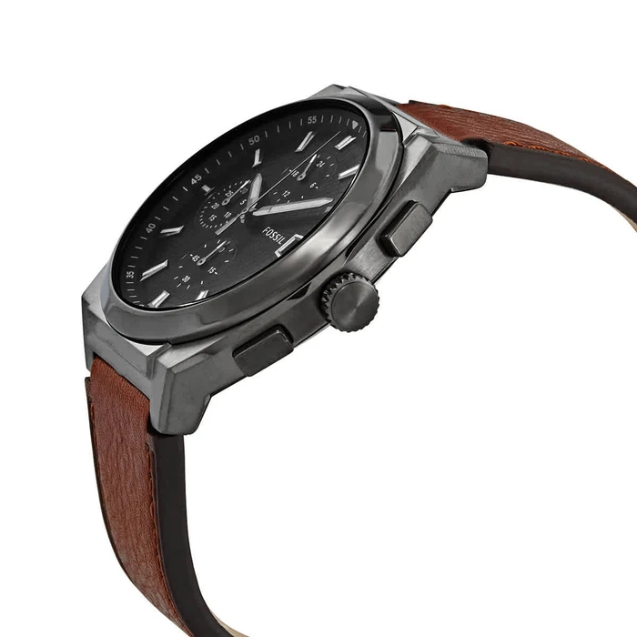 FOSSIL Ανδρικό Ρολόι 42mm Χρονογράφος Quartz με Καφέ Μπρασελέ FS5799