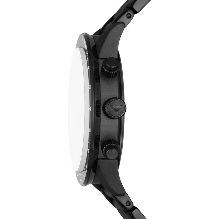 Emporio Armani Ανδρικό Ρολόι 43mm Χρονογράφος Μπαταρίας με Μαύρο Μεταλλικό Μπρασελέ AR11472