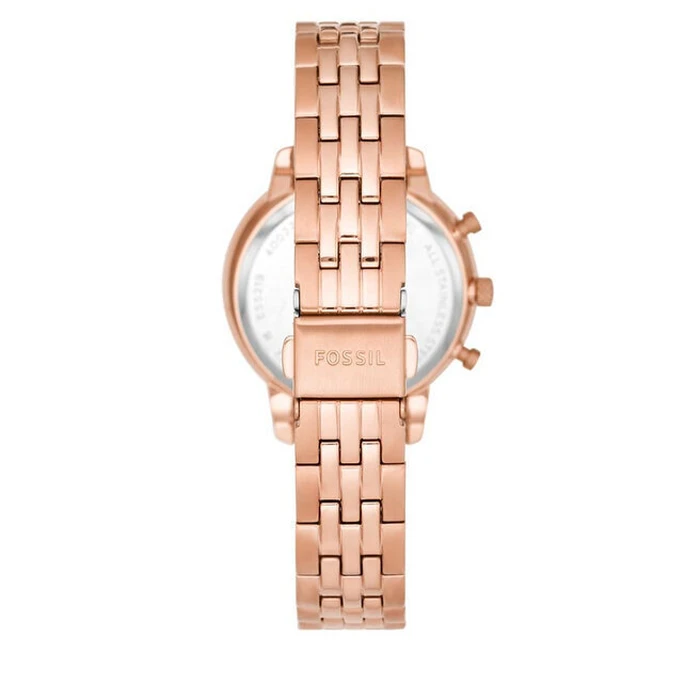 Fossil Women's Quartz Chronograph Watch 36mm Rose Gold Stainless Steel Bracelet ES5218