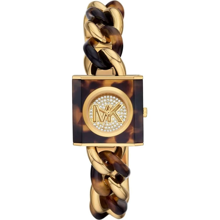Michael Kors Chain Γυναικείο Ρολόι 25mm Μπαταρίας με Καφέ Μεταλλικό Μπρασελέ MK4808