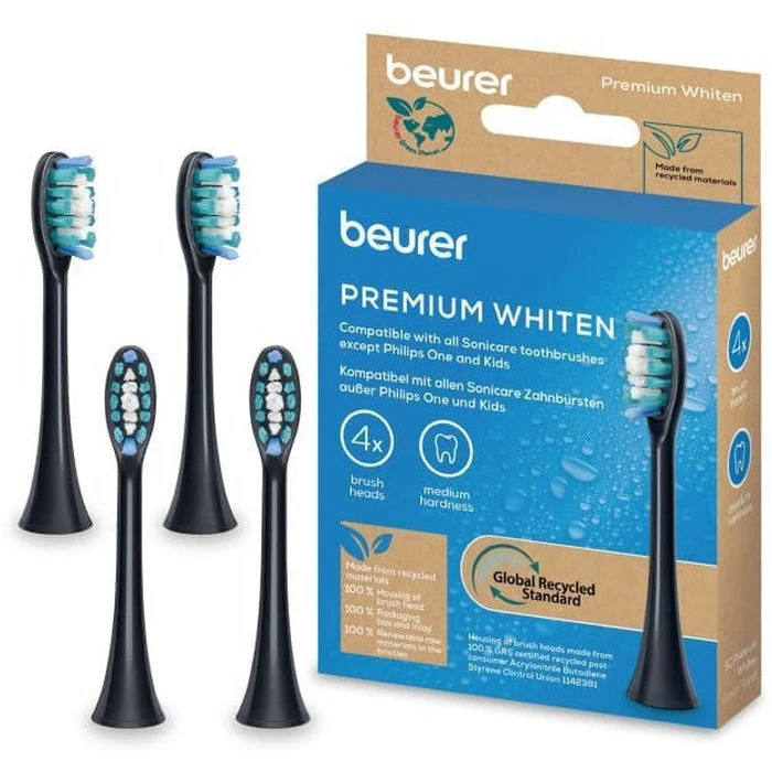 Αξεσουάρ στοματικής φροντίδας Beurer Premium Whiten 10531 ανταλλακτικές κεφαλές sonic οδοντόβουρτσας 4 τεμαχίων Medium