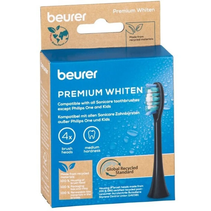 Αξεσουάρ στοματικής φροντίδας Beurer Premium Whiten 10531 ανταλλακτικές κεφαλές sonic οδοντόβουρτσας 4 τεμαχίων Medium