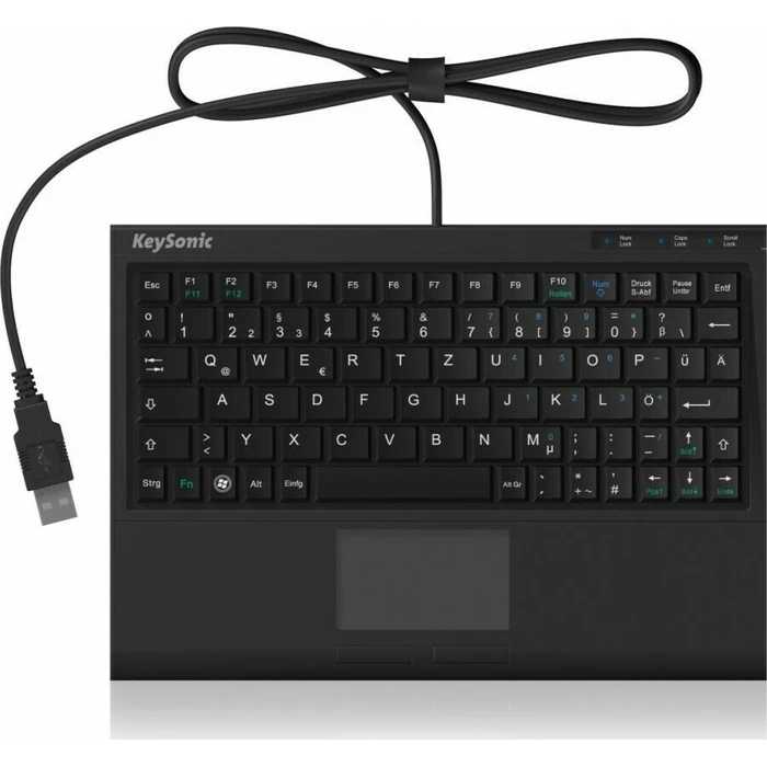 KeySonic ACK-3410 Mini Keyboard with Touchpad (US English, Wired USB)