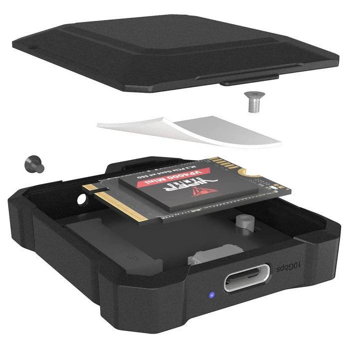 IcyBox M.2 SSD Enclosure USB 3.2 Gen 2 (10Gbps) Type-C - IB-1601MP-CU31