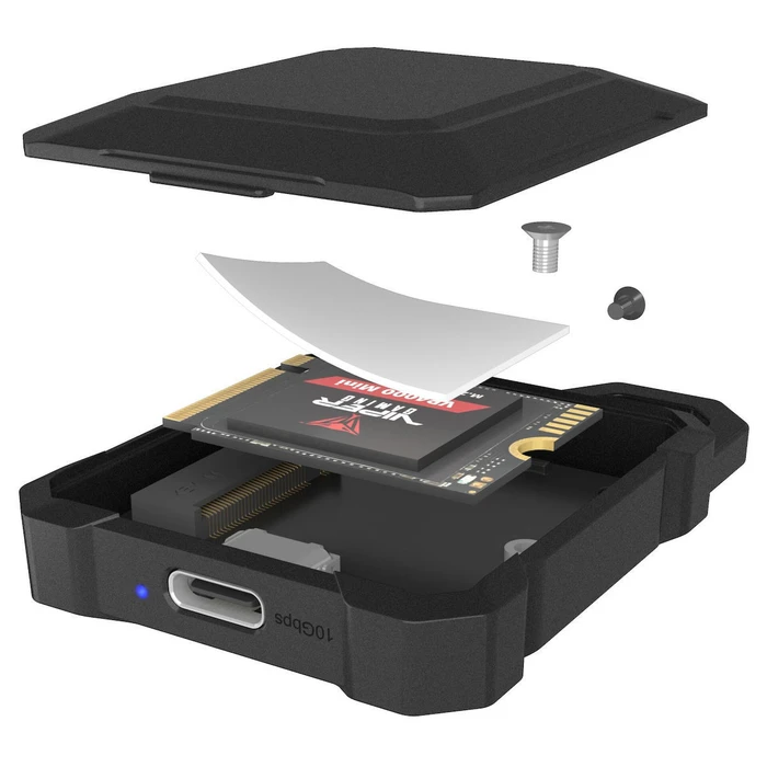 IcyBox M.2 SSD Enclosure USB 3.2 Gen 2 (10Gbps) Type-C - IB-1601MP-CU31
