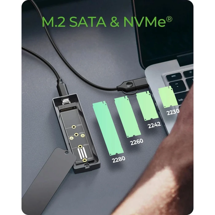 Icy Box θήκη για M.2 NVMe / M.2 SATA SSD USB 3.2 Gen2 Type-C (IB-1826MCL-CU31)