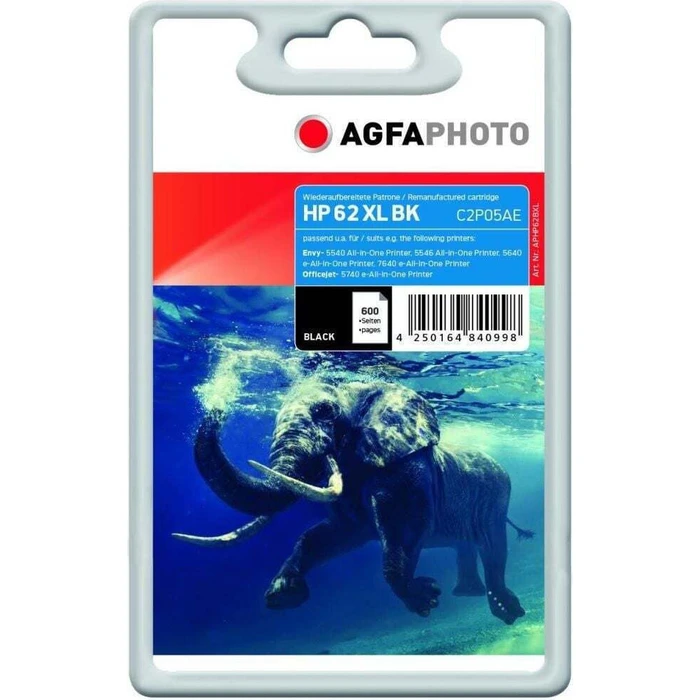 AgfaPhoto Γνήσιο Μελάνι Εκτυπωτή InkJet Μαύρο APHP62BXL (62 XL, 12 ml, ~600 σελίδες)