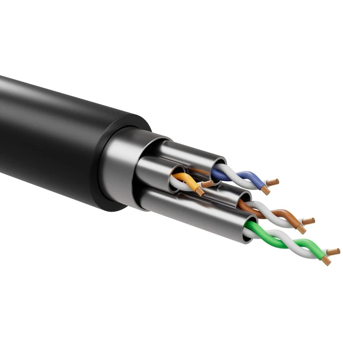 InLine U/FTP (STP) Cat.8.1 Ethernet Network Cable 0.25m Black - shiverpeaks