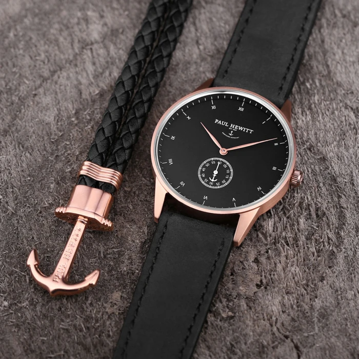 Paul Hewitt Phrep Small Βραχιόλι με σχέδιο ʼγκυρα από Δέρμα PH-PH-L-R-B-S