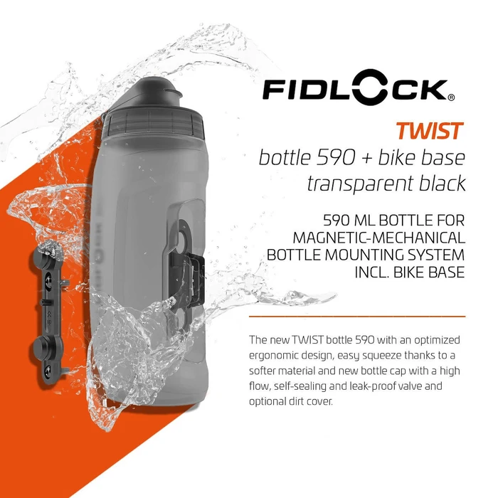 Fidlock Twist Bottle 590 + Bike Base (clear / black)
