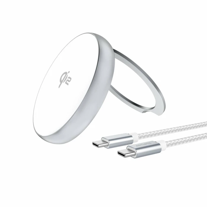 4Smarts Ασύρματος Φορτιστής (Qi Pad) και Καλώδιο USB-C 15W Ασημί (540987)