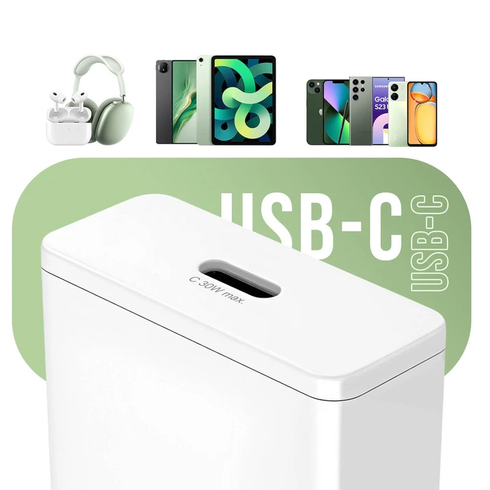 4SMARTS PDPlug Slim USB-C Wall Charger 30W (GaN) - White